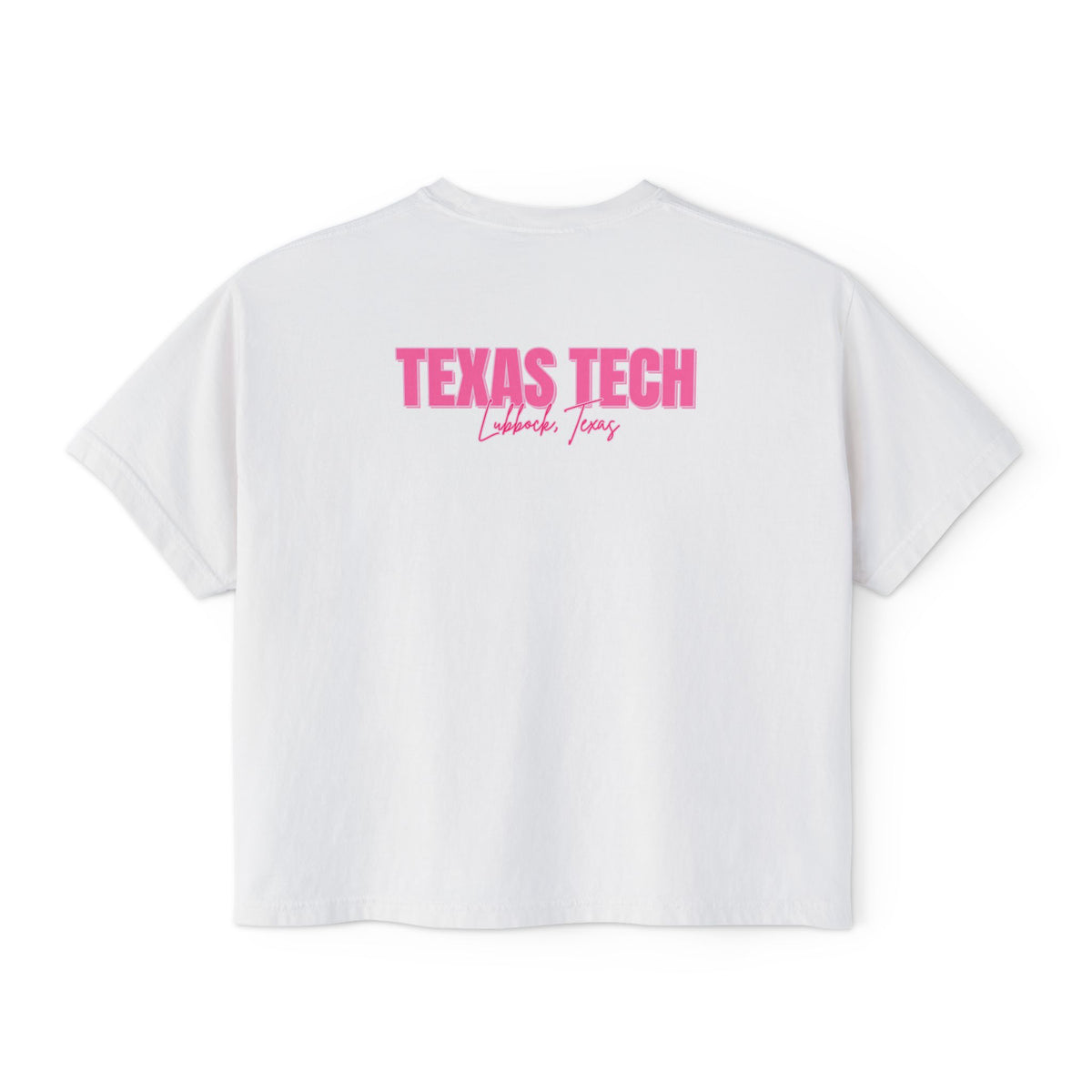 Texas Tech Lubbock Pink State Map Women's Boxy Tee