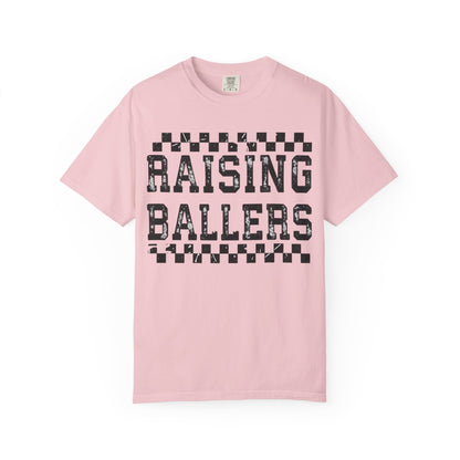 Raising Ballers T-Shirt — Vintage Checkerboard Kids Basketball Parent Tee