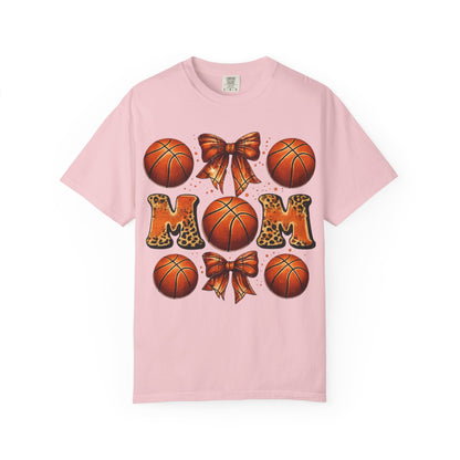 Basketball Mom T‑Shirt — Leopard Print Hoops Mother's Day Tee