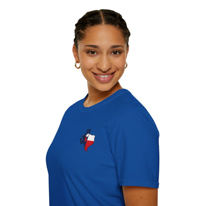 Texas Flag Outline T‑Shirt — Small Texas Map with Lone Star