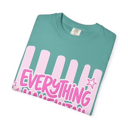Everything Hallelujah T-Shirt — Pink Retro Stripe Graphic Tee