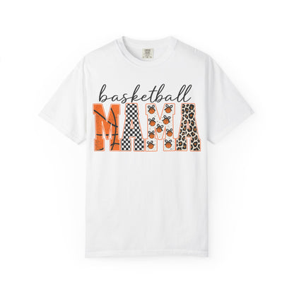 Basketball Mama T-Shirt — Leopard & Orange Pattern Mom Tee