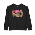 BOO Leopard Toddler Sweatshirt — Pink Bow Halloween Kids Pullover
