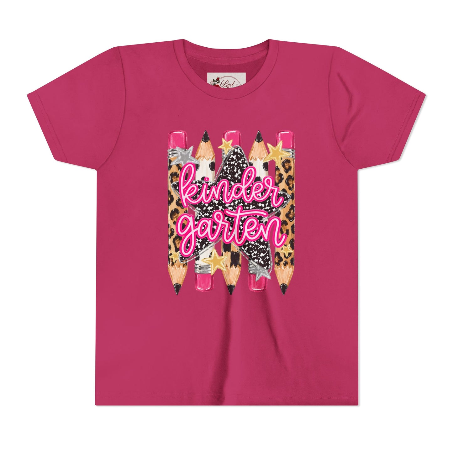 Kindergarten Leopard Pencil Youth T-Shirt