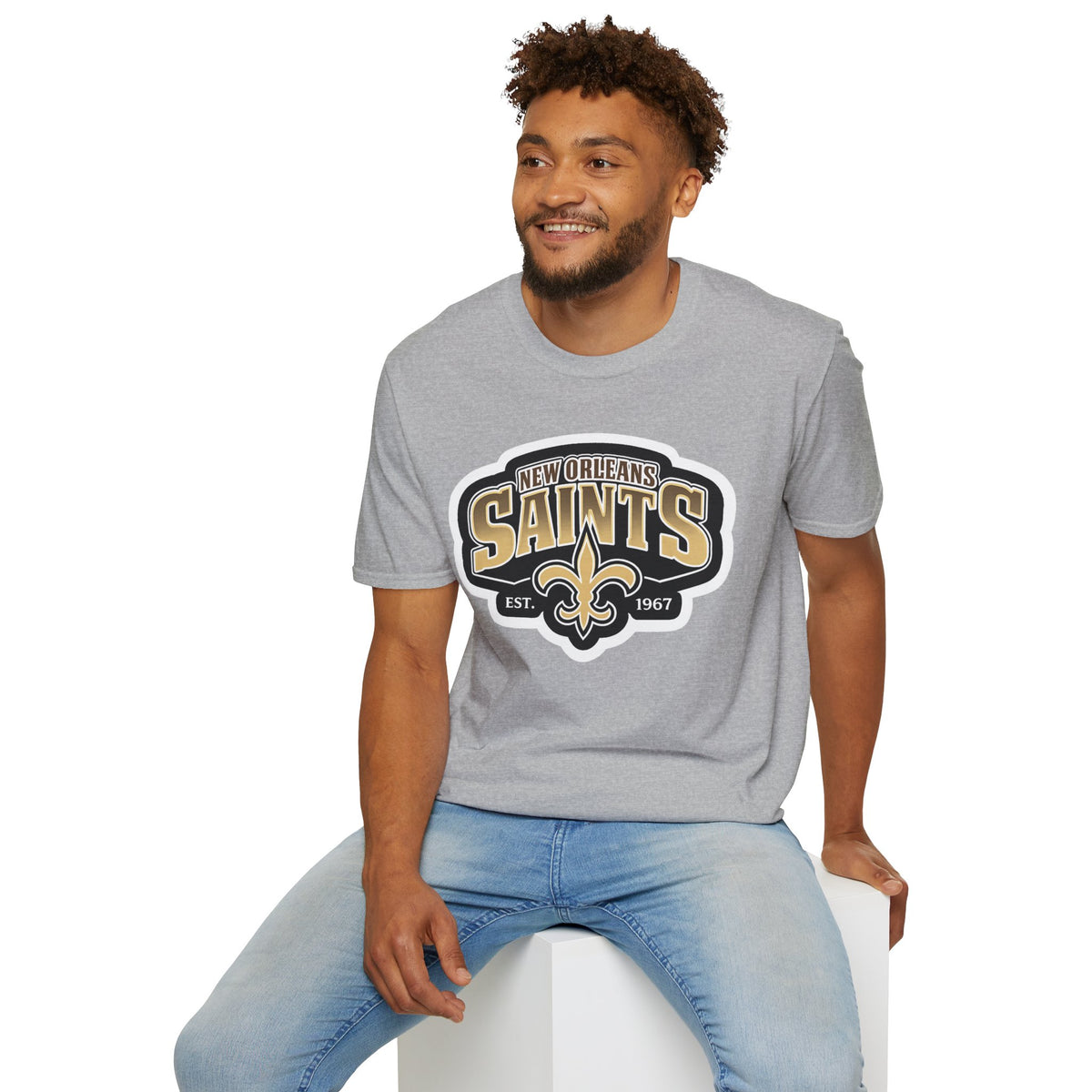 New Orleans Saints Logo T-Shirt — Vintage Fleur-de-Lis Football Tee