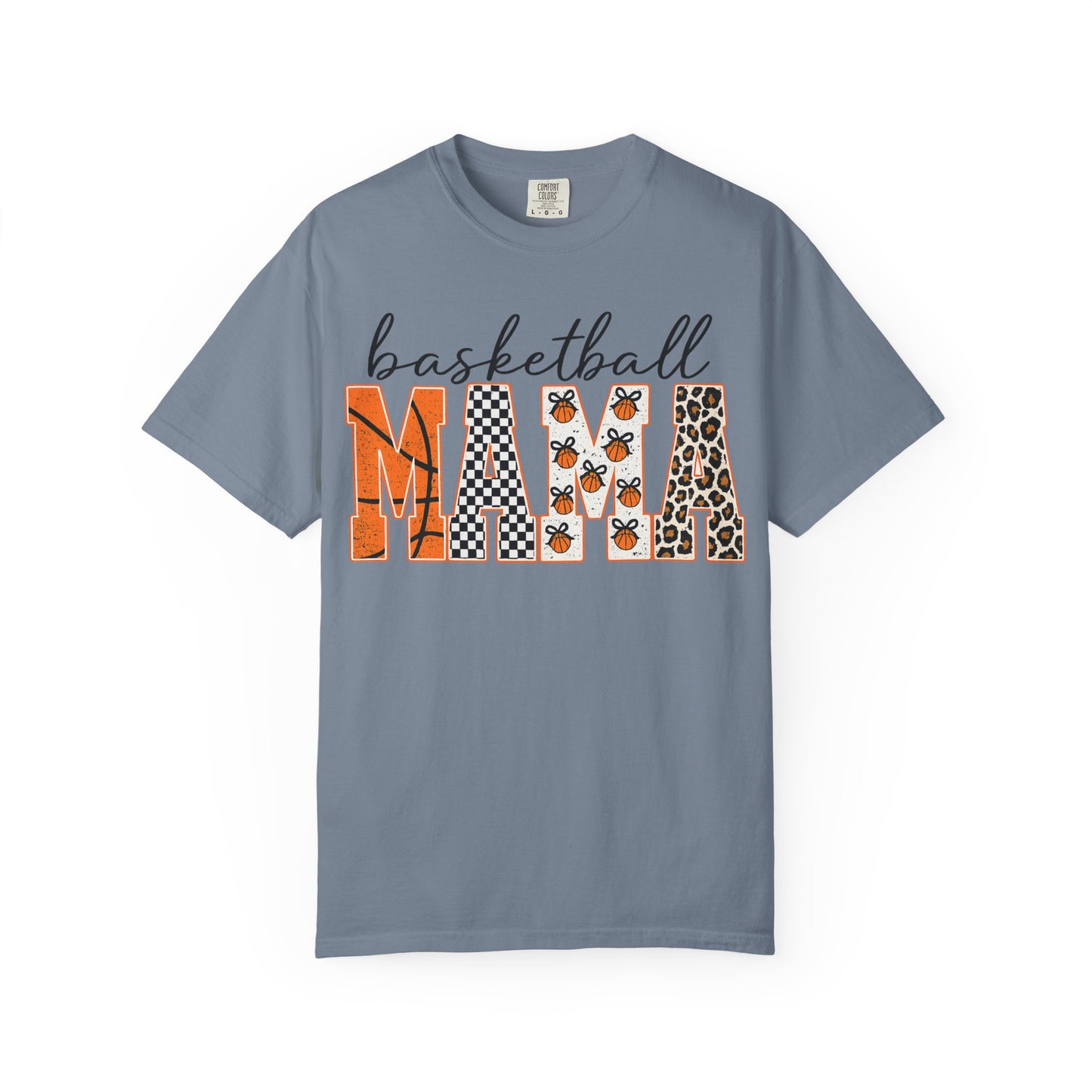 Basketball Mama T-Shirt — Leopard & Orange Pattern Mom Tee