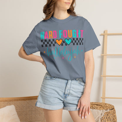 Hard Fought Hallelujah T-Shirt — Inspirational Retro Heart Graphic Tee