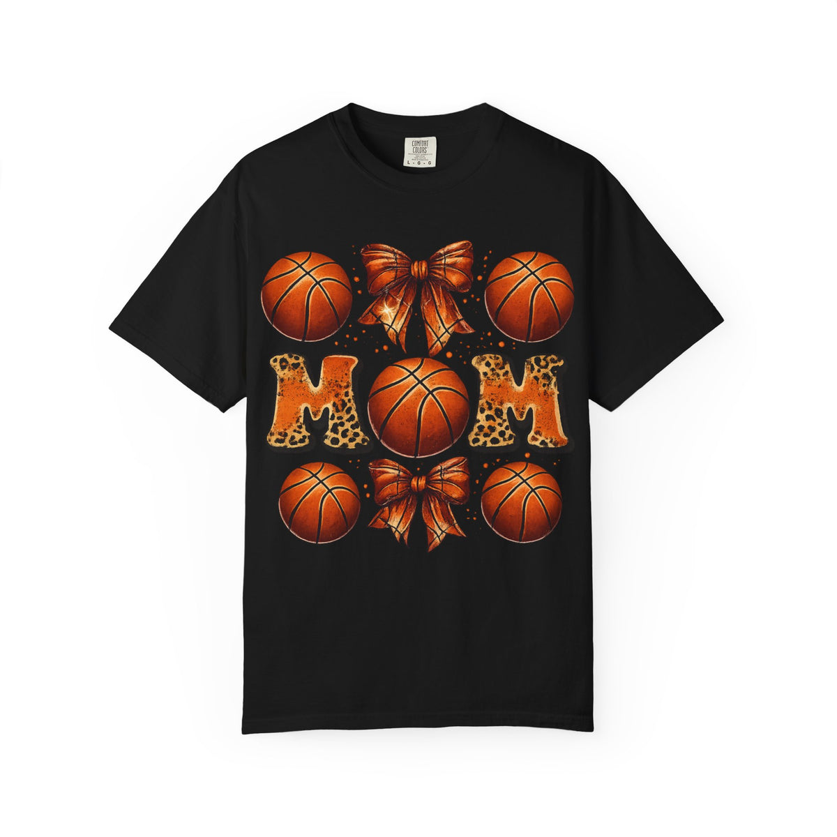 Basketball Mom T‑Shirt — Leopard Print Hoops Mother's Day Tee