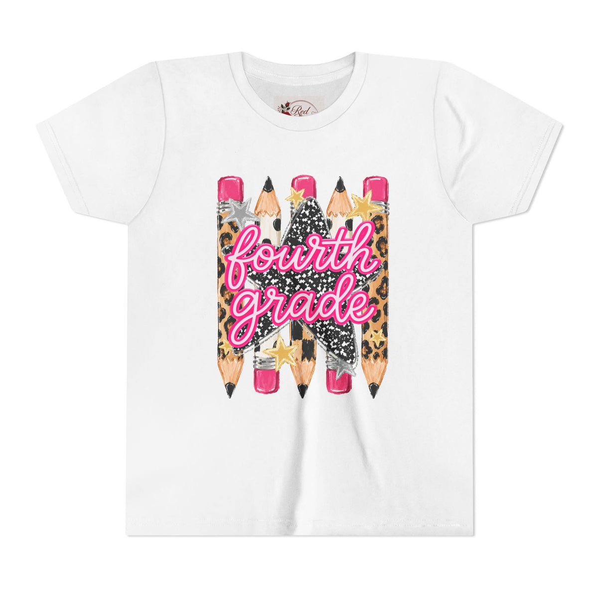 Fourth Grade Leopard Pencil Youth Tee