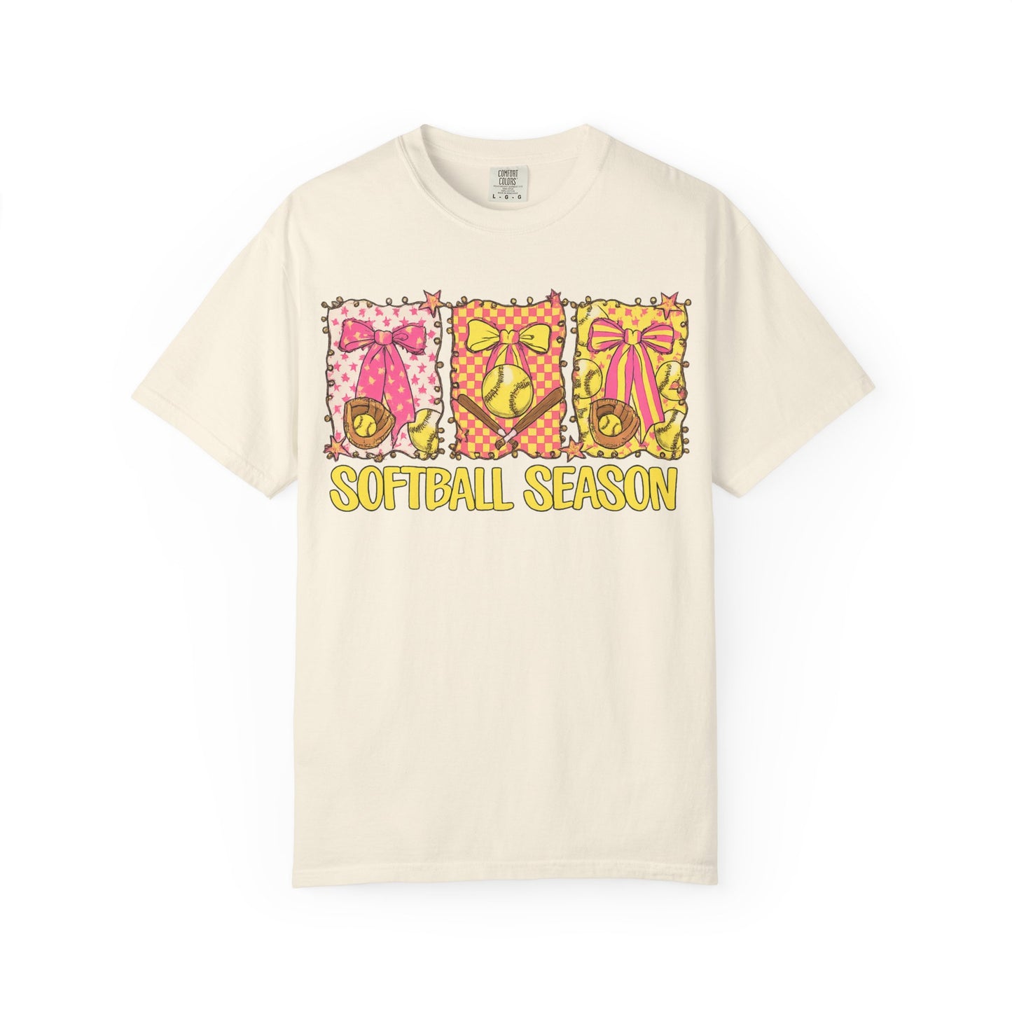 Softball Season T-Shirt — Cute Bow & Ball Graphic Tee