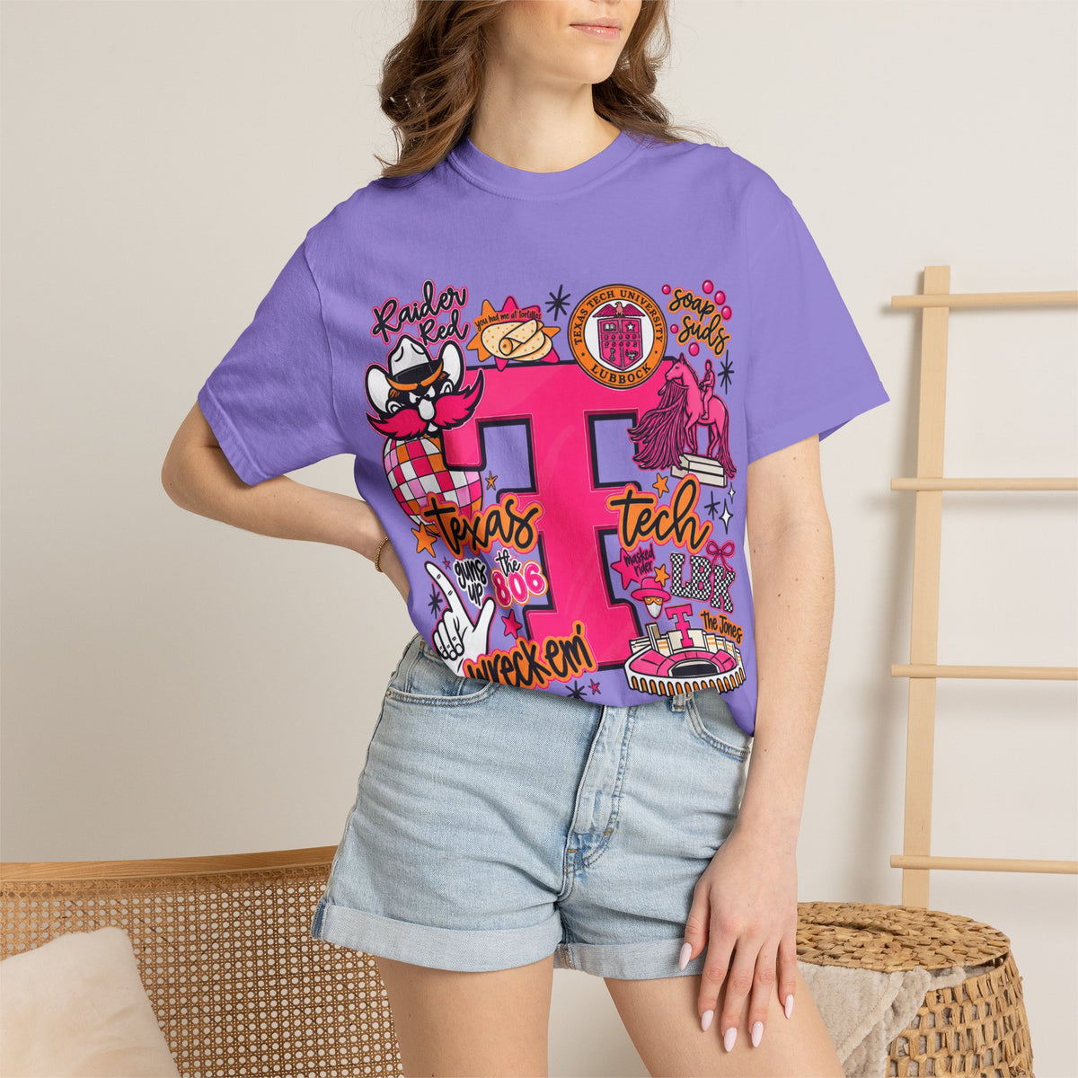 Texas Tech Collage T-Shirt — Red Raiders Icons & 'Wreck ’Em' Graphic
