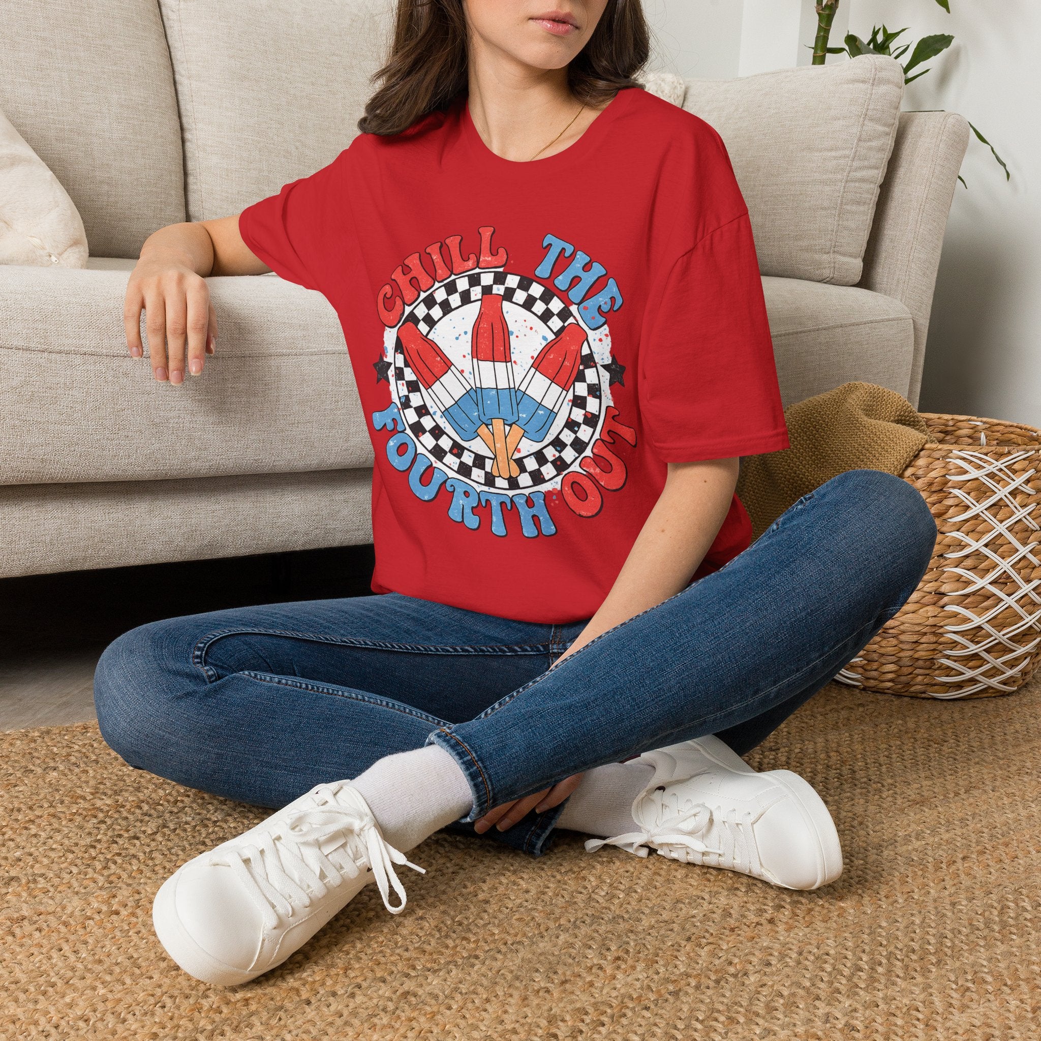 Chill the Fourth Out T‑Shirt — Retro Patriotic Firecracker Graphic Tee