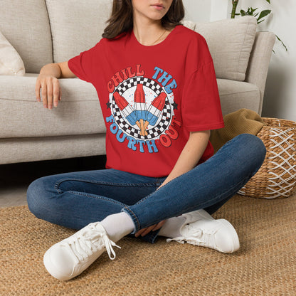 Chill the Fourth Out T‑Shirt — Retro Patriotic Firecracker Graphic Tee