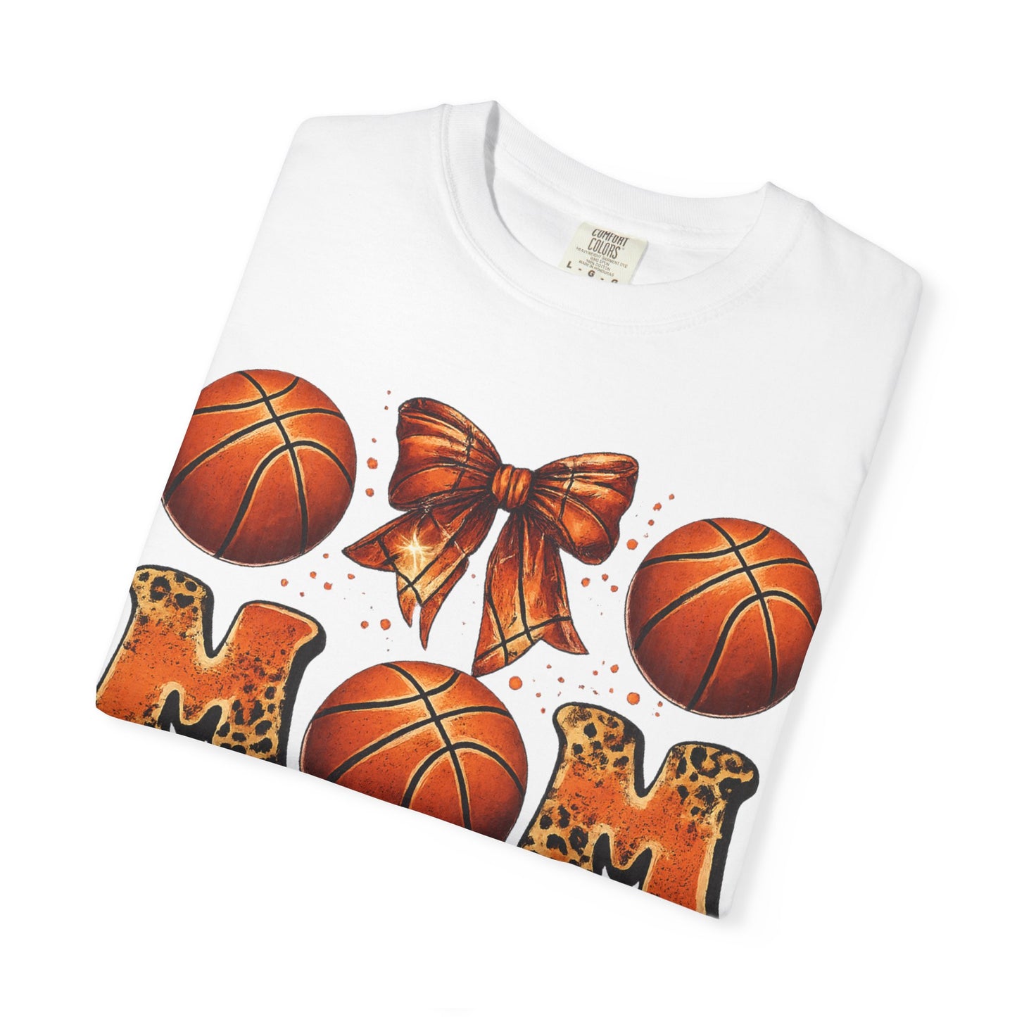 Basketball Mom T‑Shirt — Leopard Print Hoops Mother's Day Tee