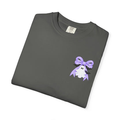 Spooky Season T-Shirt — Cute Purple Bow Ghosts Halloween Tee