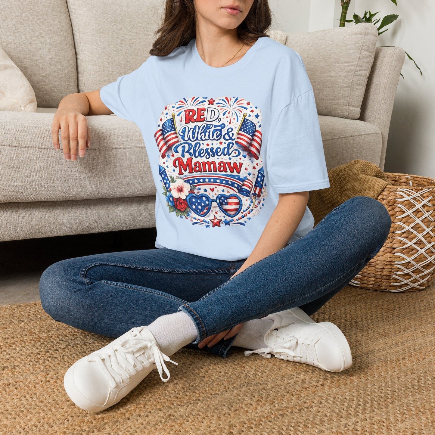 Red, White & Blessed Mamaw T-Shirt — Patriotic Grandma Tee