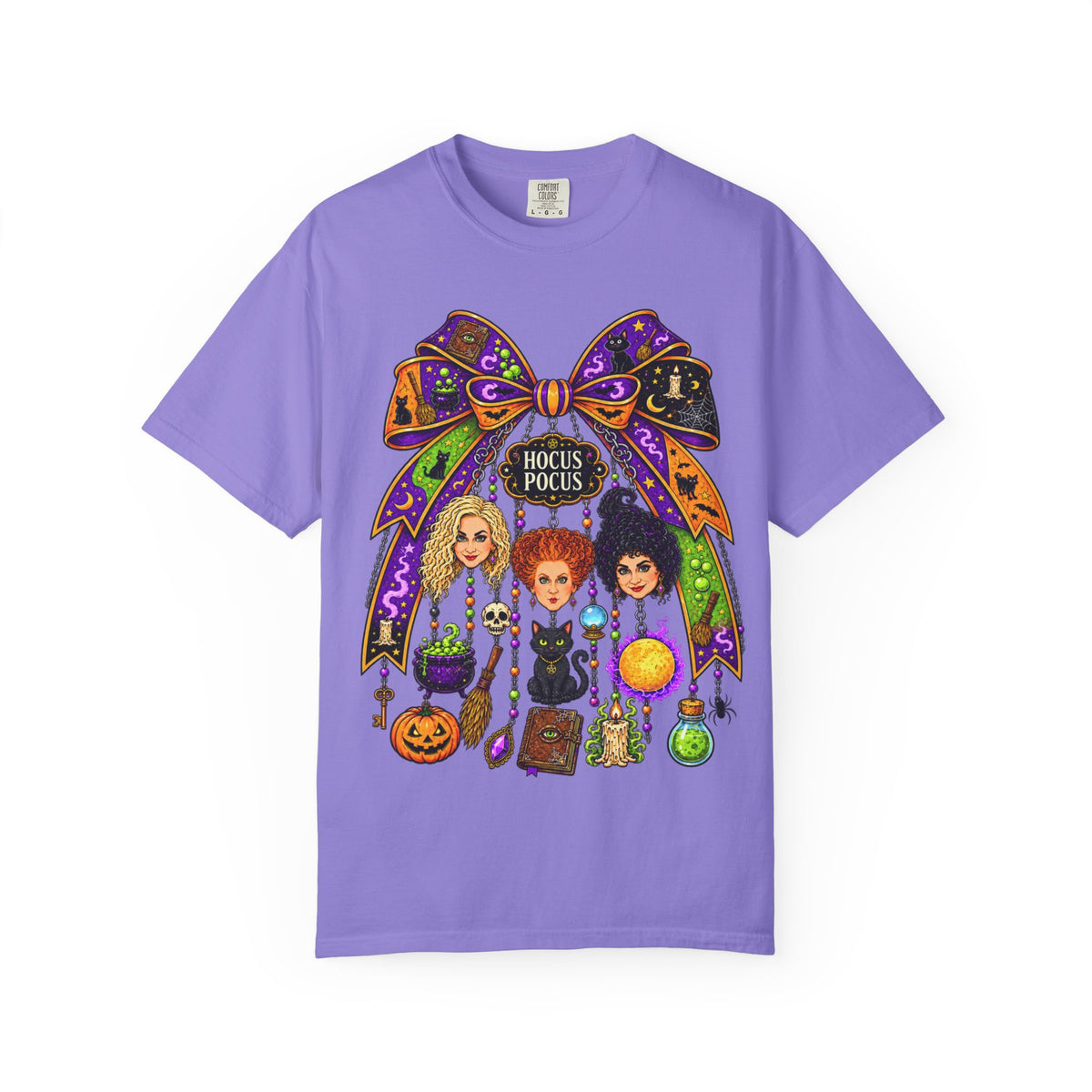 Hocus Pocus Witch Sisters T-Shirt — Halloween Bow Graphic Tee
