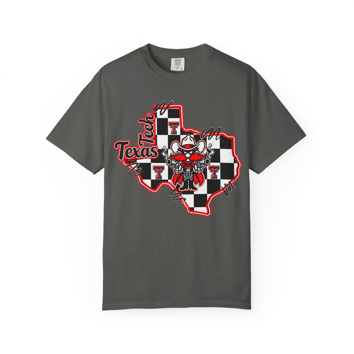 Texas Checkered Bull T-Shirt — Retro Cowboy State Graphic Tee