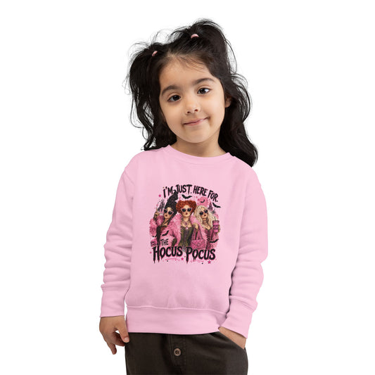 Toddler Sweatshirt — "I'm Just Here for the Hocus Pocus" Halloween Kids Pullover