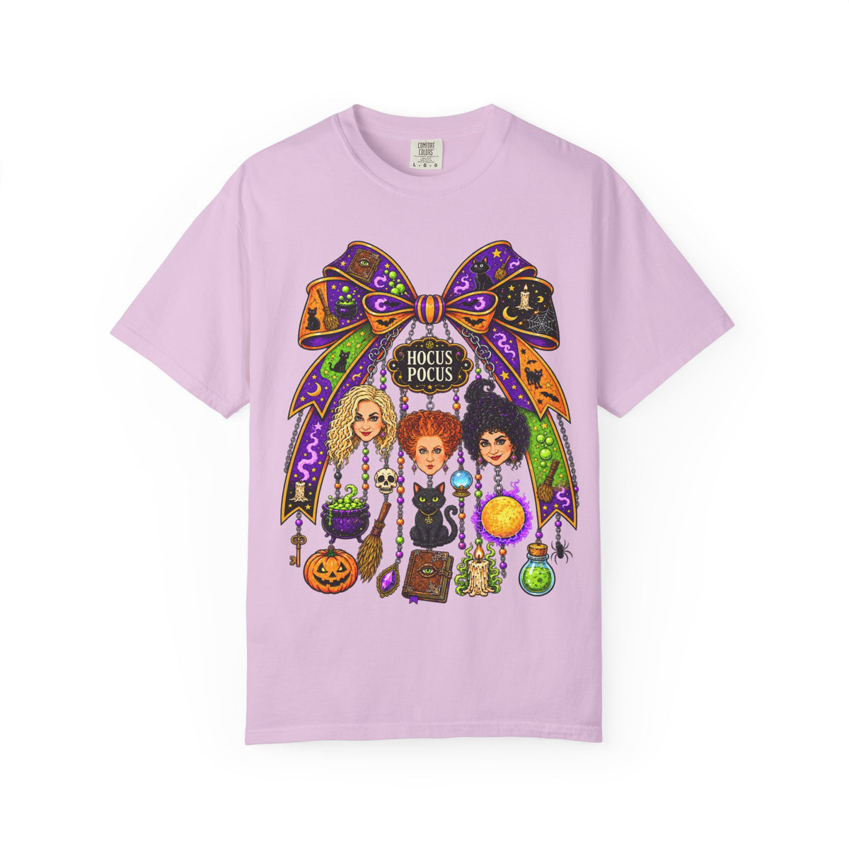 Hocus Pocus Witch Sisters T-Shirt — Halloween Bow Graphic Tee