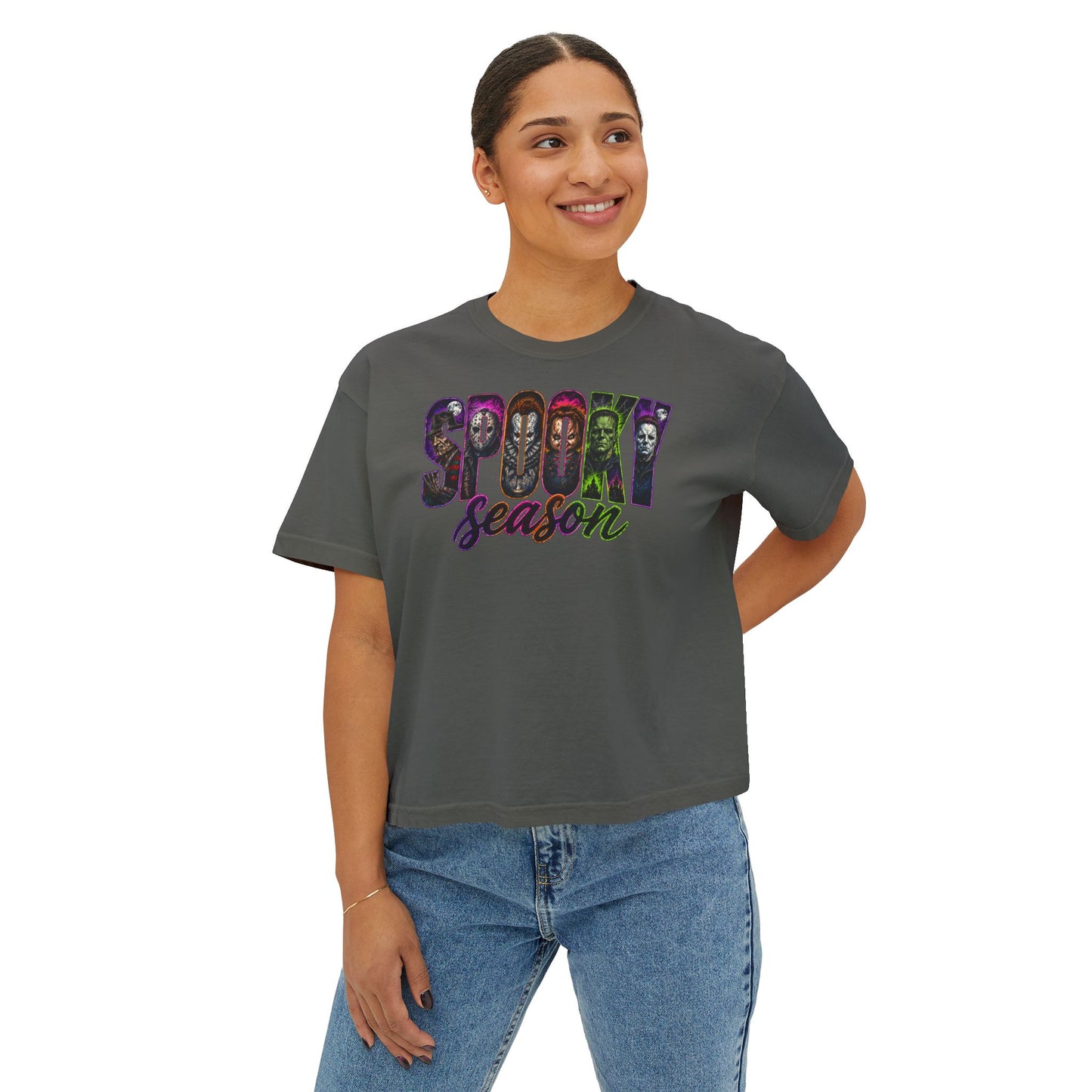 Spooky Season Boxy Tee – Halloween Graphic Women's Shirt