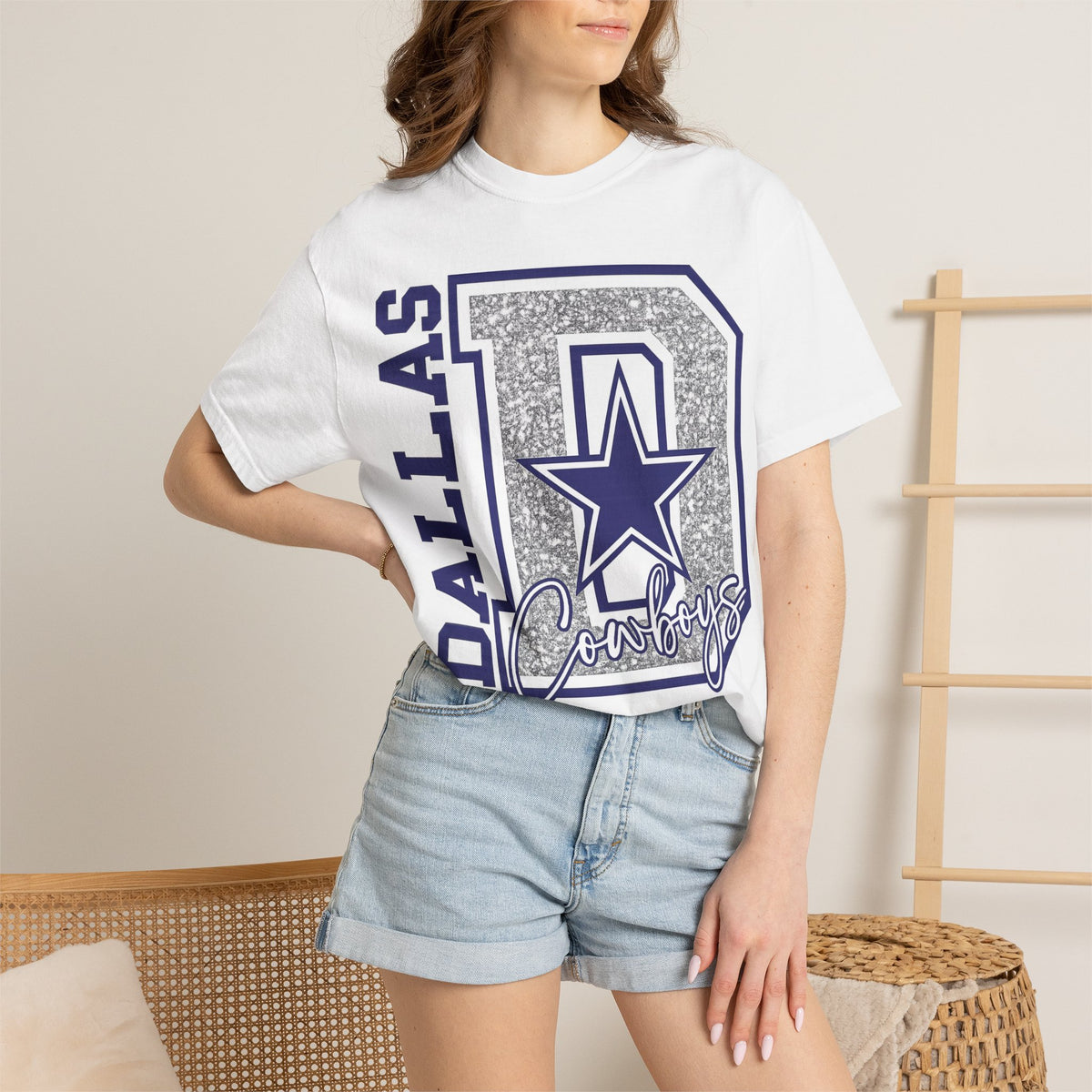 Dallas Cowboys Glitter D Block T-Shirt