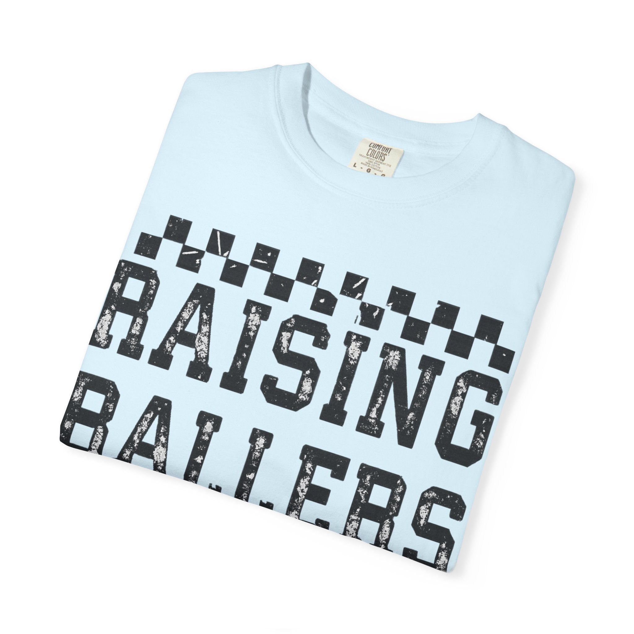 Raising Ballers T-Shirt — Vintage Checkerboard Kids Basketball Parent Tee