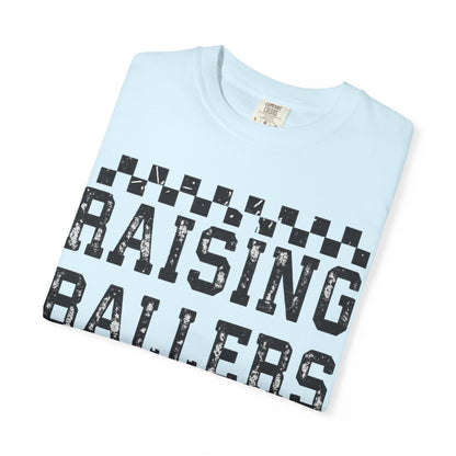 Raising Ballers T-Shirt — Vintage Checkerboard Kids Basketball Parent Tee
