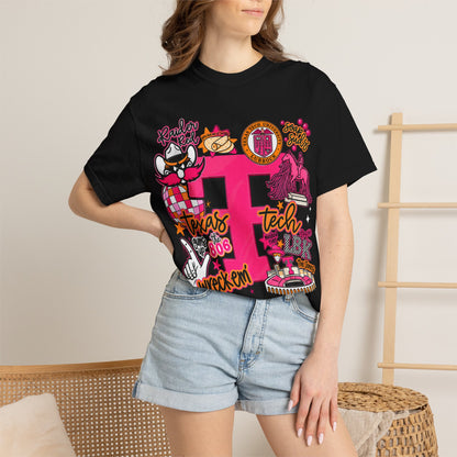 Texas Tech Collage T-Shirt — Red Raiders Icons & 'Wreck ’Em' Graphic
