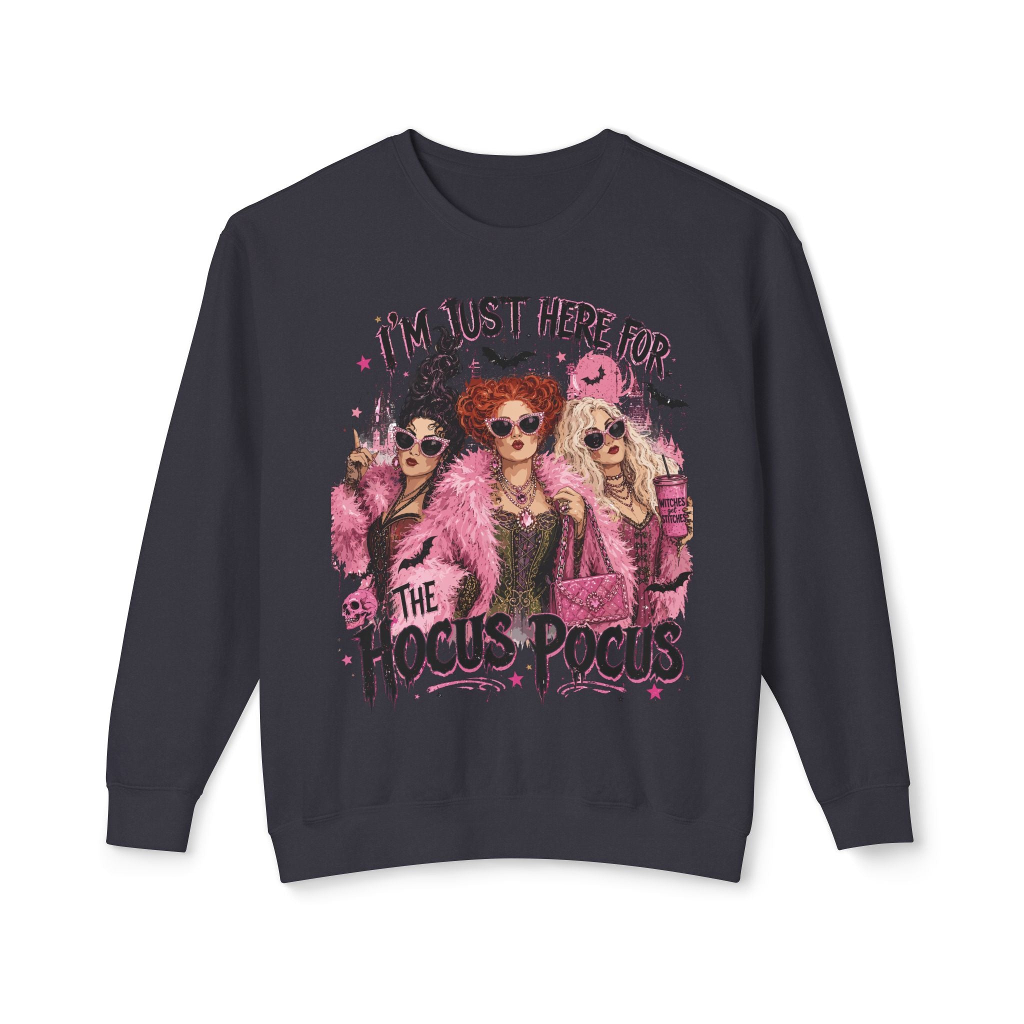 Hocus Pocus Crewneck Sweatshirt – "I'm Just Here for the Hocus Pocus" Halloween Pullover
