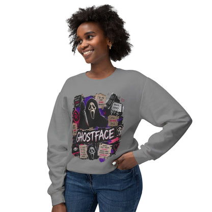 Ghostface Crewneck Sweatshirt – Halloween Horror Mask Graphic