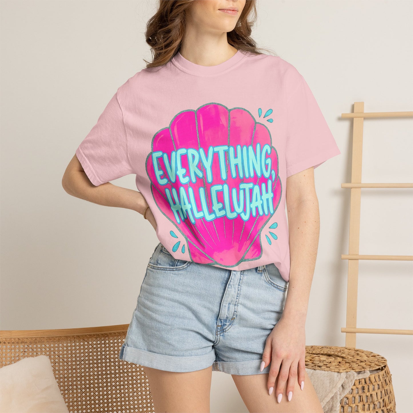 Everything Hallelujah Shell T-Shirt — Bright Beachy Graphic Tee