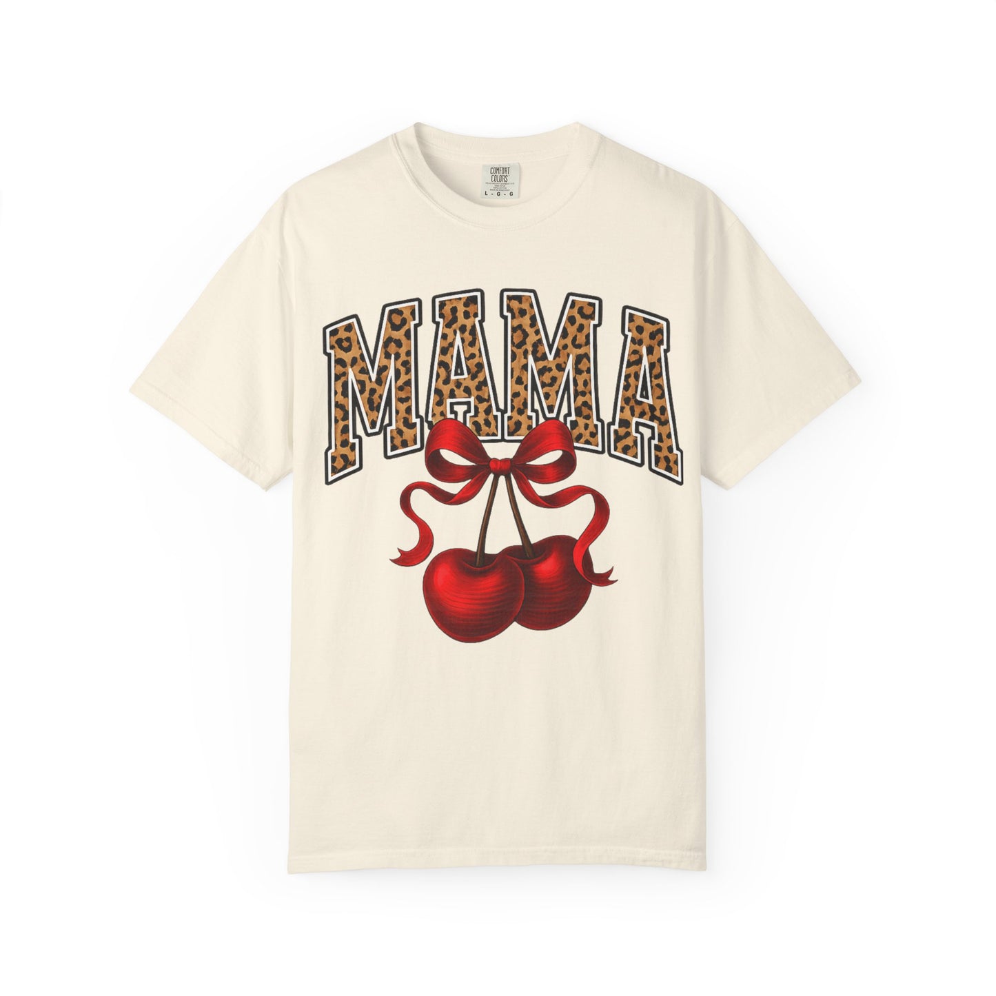 Mama Leopard Letters with Cherries T-Shirt