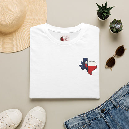 Texas Flag Outline T‑Shirt — Small Texas Map with Lone Star
