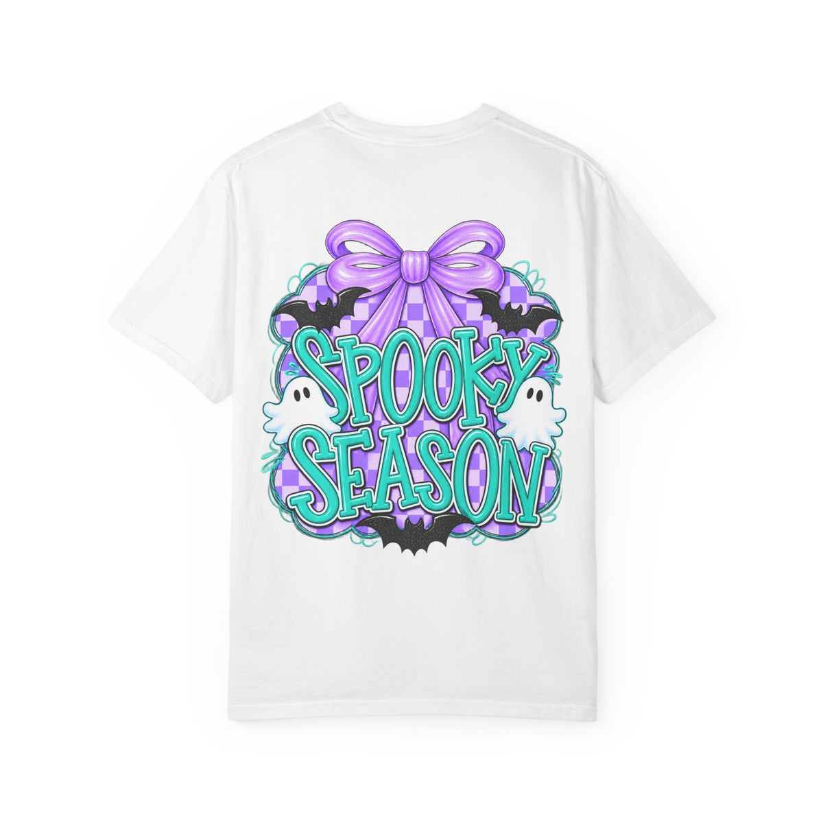 Spooky Season T-Shirt — Cute Purple Bow Ghosts Halloween Tee