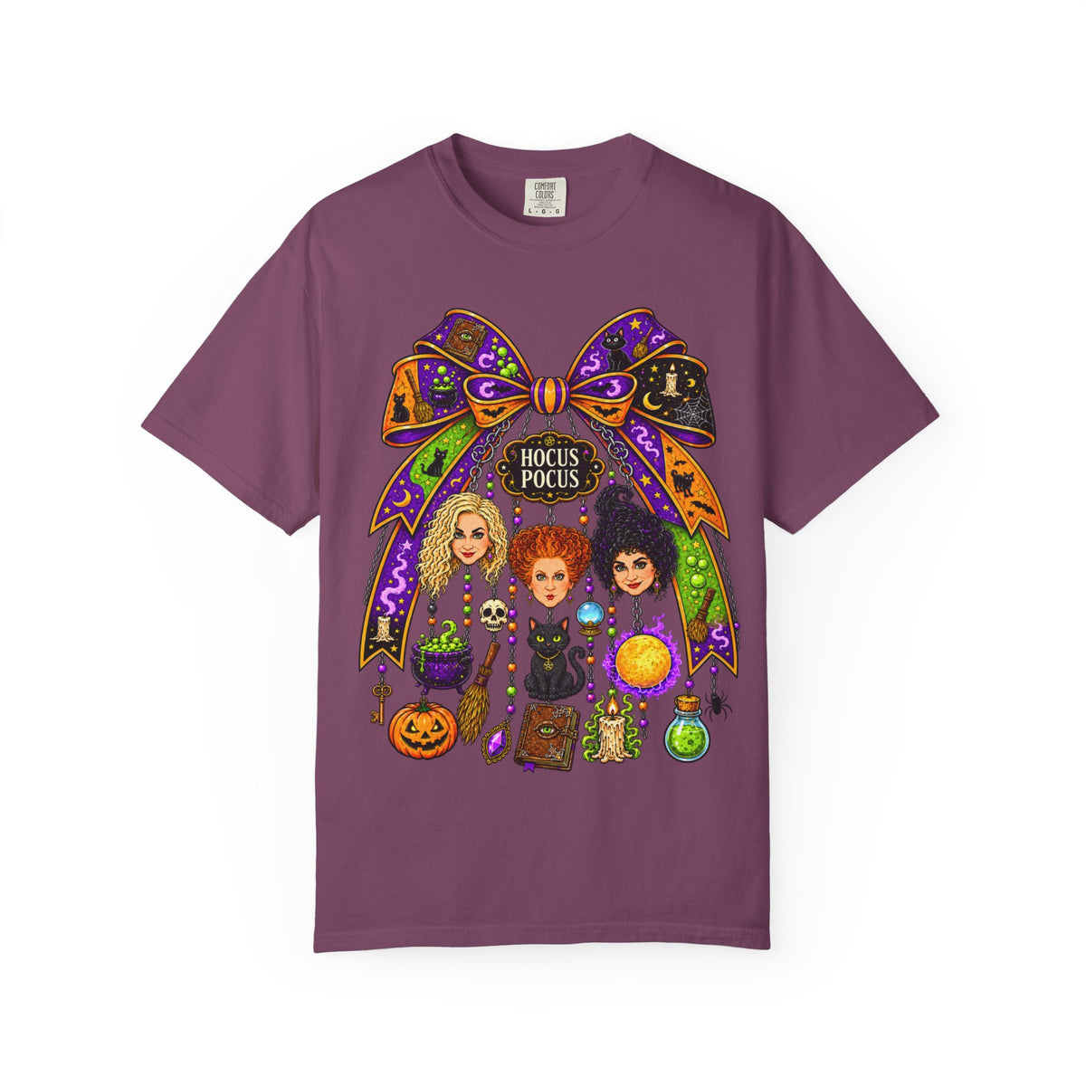 Hocus Pocus Witch Sisters T-Shirt — Halloween Bow Graphic Tee
