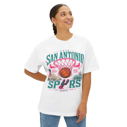 San Antonio Spurs Basketball Tee — Retro Hoop City Graphic