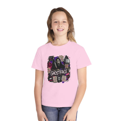 Youth Ghostface Graphic Tee – Scary Movie Horror Mask Design
