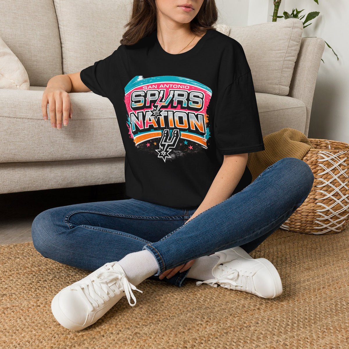 San Antonio Spurs Nation T-Shirt — Retro Brushstroke NBA Fan Tee