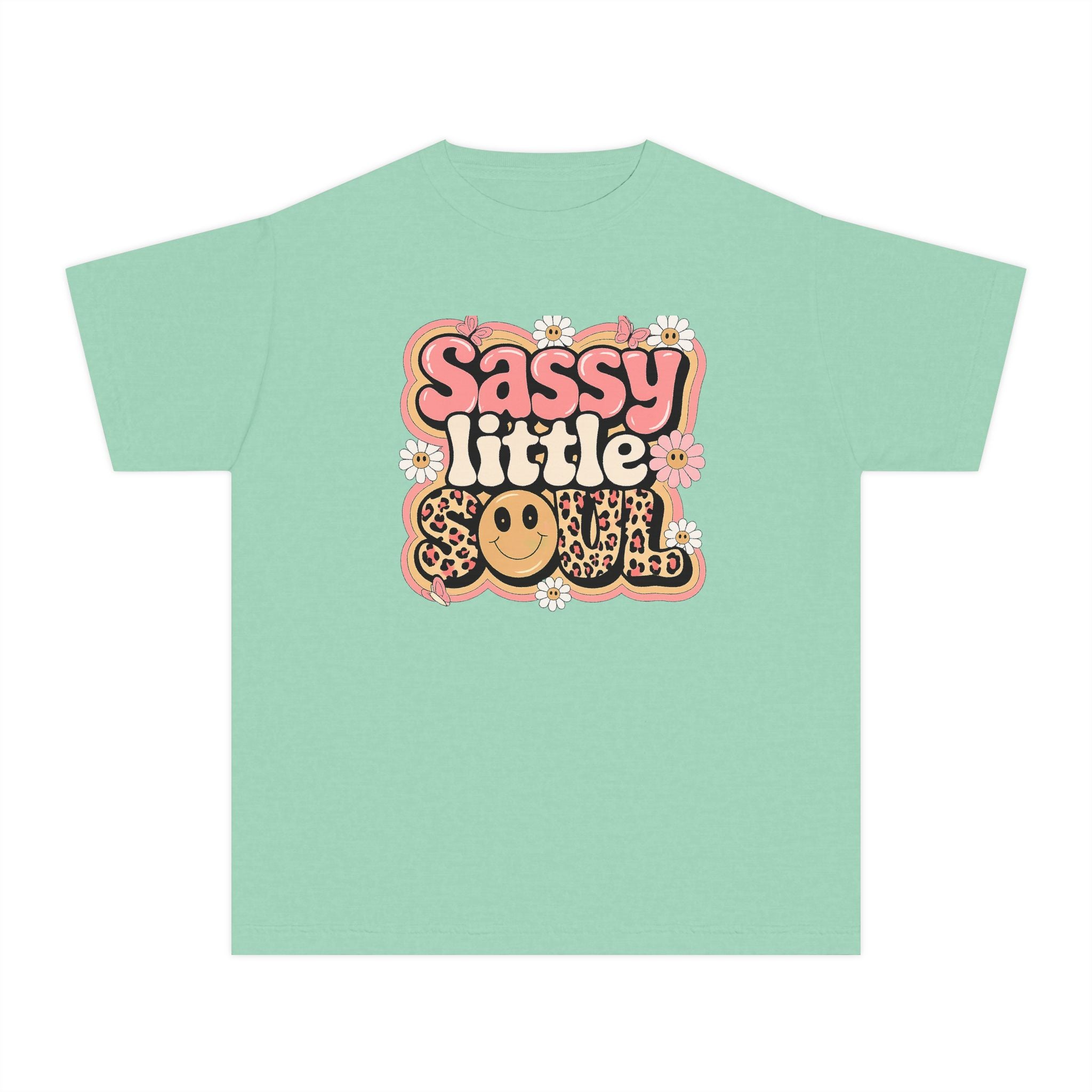 Youth Tee — "Sassy Little Soul" Retro Smiley Graphic