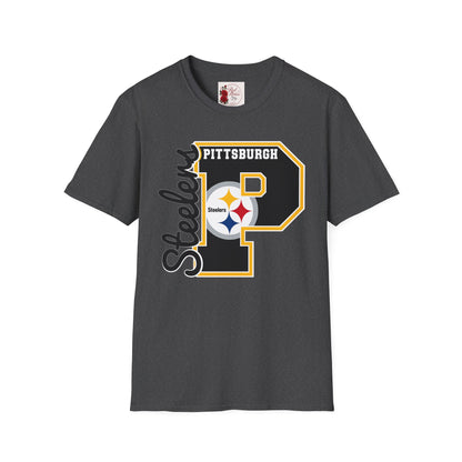 Pittsburgh Steelers P Letter T-Shirt – Retro Team Logo Tee