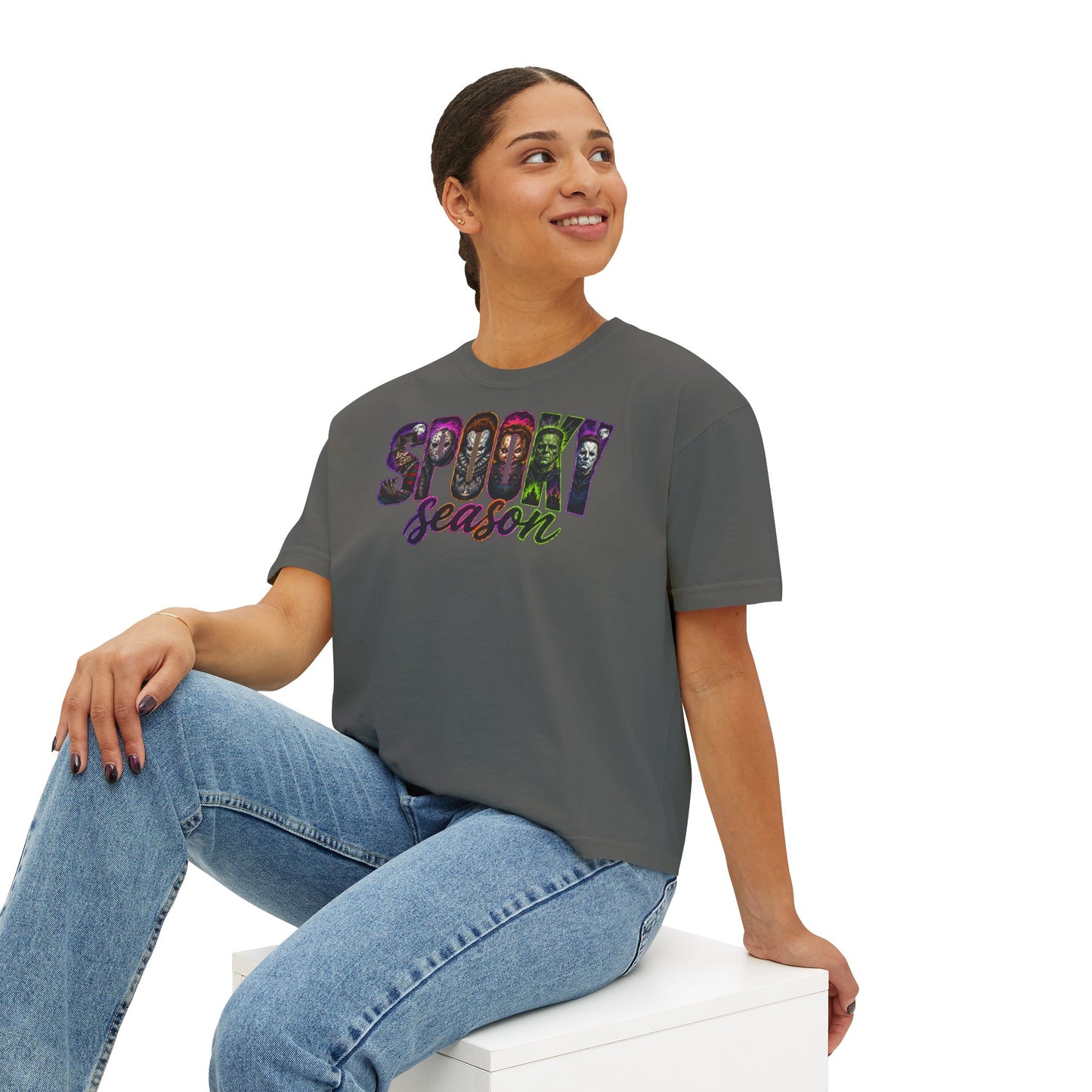 Spooky Season Boxy Tee – Halloween Graphic Women's Shirt