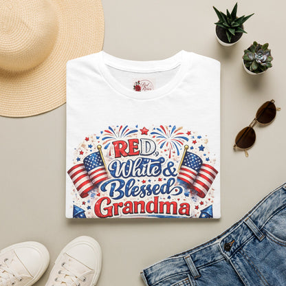 Red White & Blessed Grandma T-Shirt — Patriotic 4th of July Gift