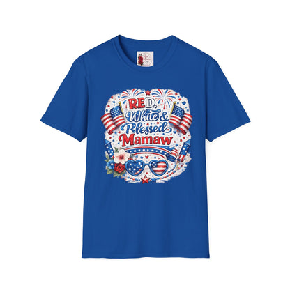 Red, White & Blessed Mamaw T-Shirt — Patriotic Grandma Tee