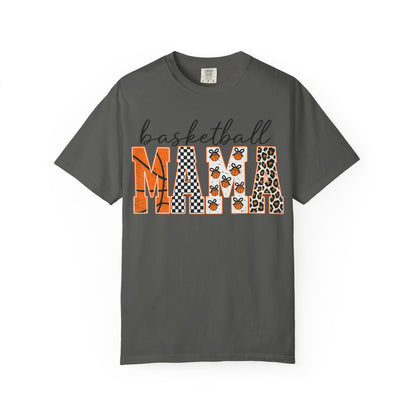 Basketball Mama T-Shirt — Leopard & Orange Pattern Mom Tee