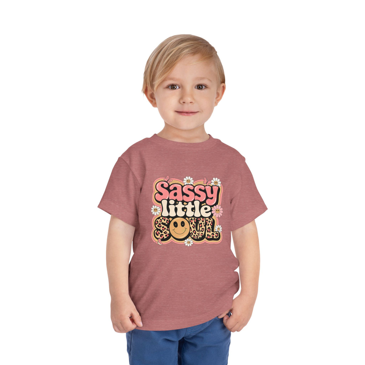 Toddler Tee — "Sassy Little Soul" Retro Flower Power Graphic