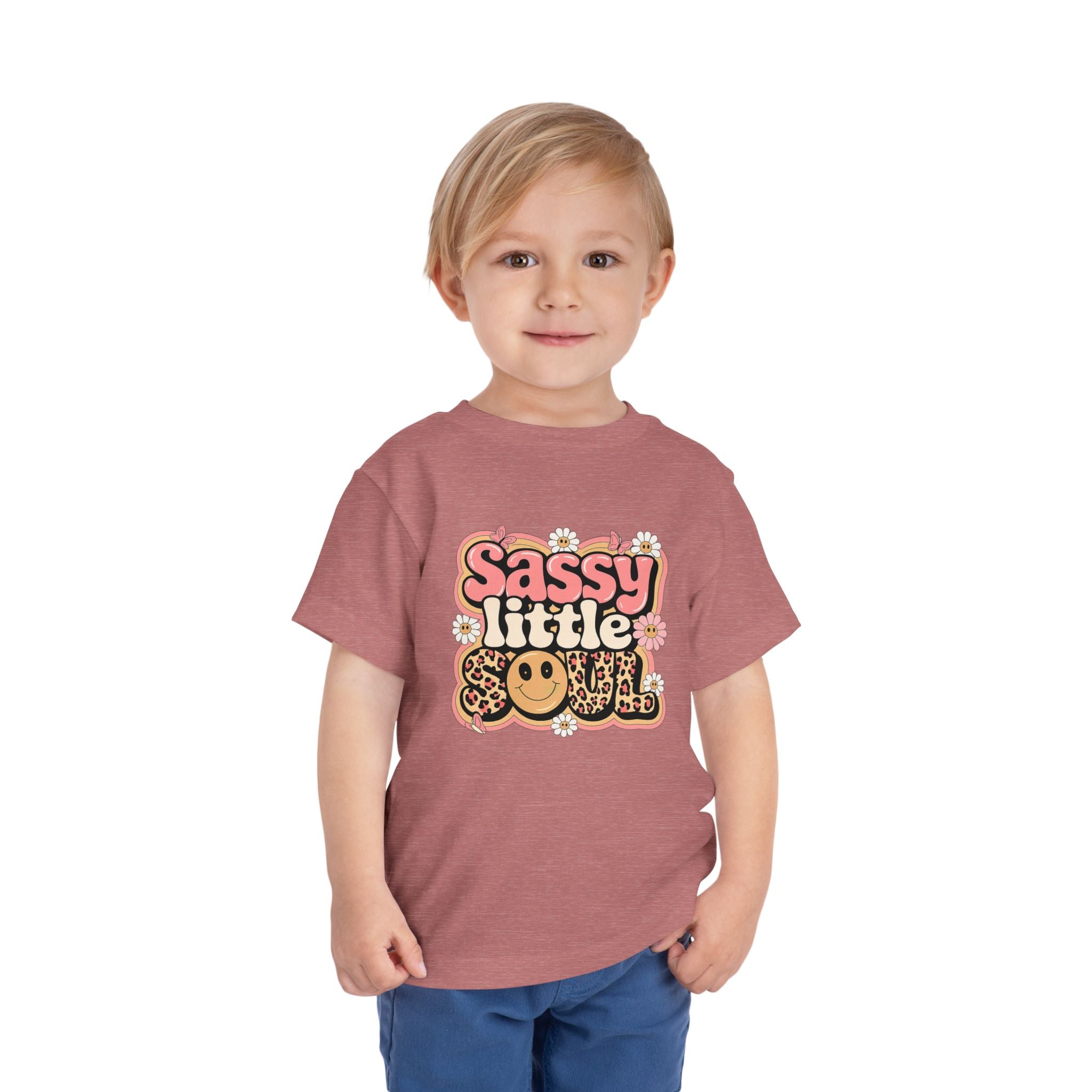 Toddler Tee — "Sassy Little Soul" Retro Flower Power Graphic