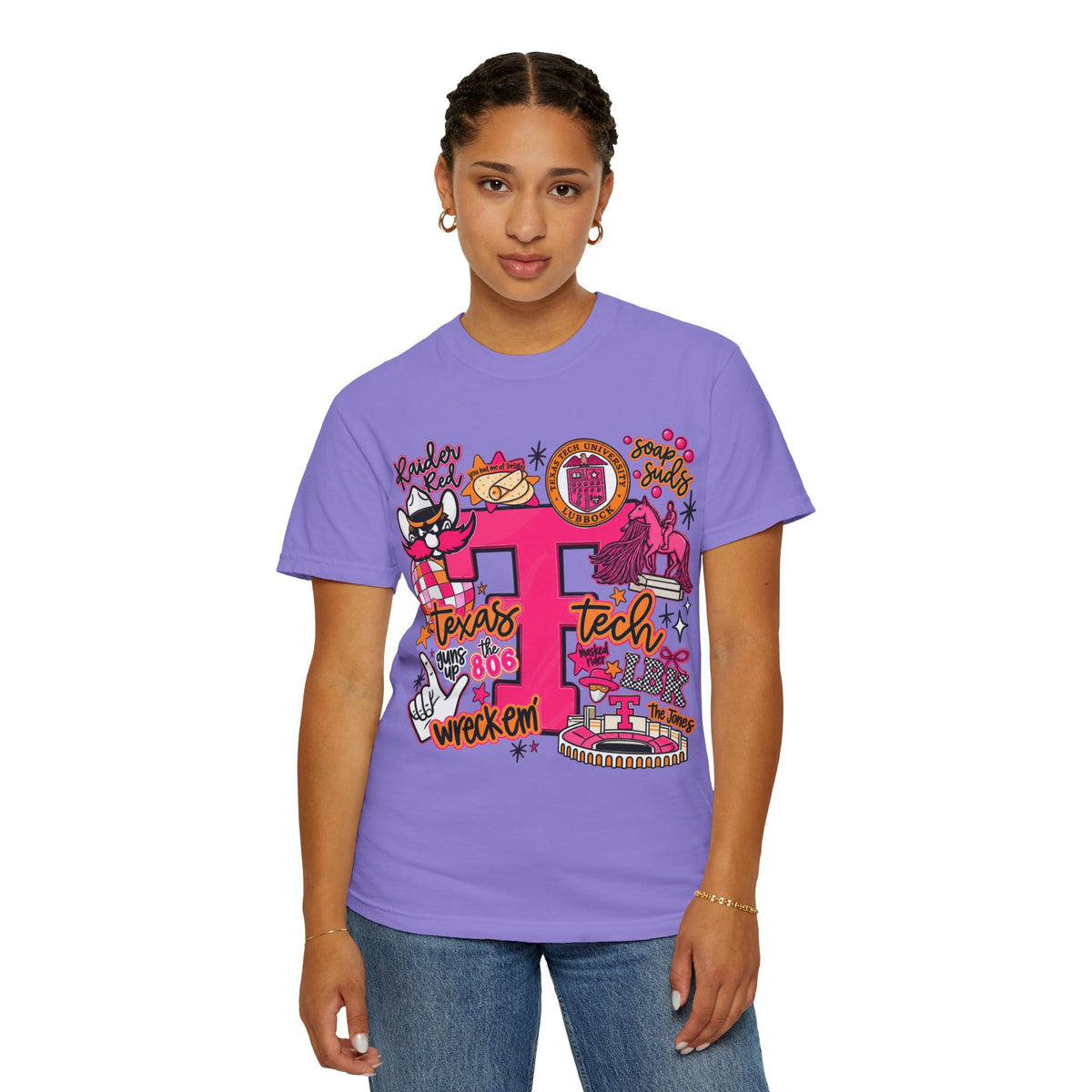 Texas Tech Collage T-Shirt — Red Raiders Icons & 'Wreck ’Em' Graphic