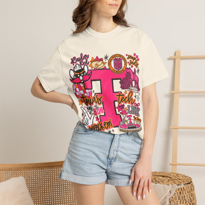Texas Tech Collage T-Shirt — Red Raiders Icons & 'Wreck ’Em' Graphic