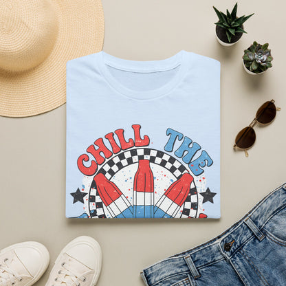 Chill the Fourth Out T‑Shirt — Retro Patriotic Firecracker Graphic Tee